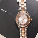 Marc Jacobs Tether Transparent White Dial Two Tone Steel Strap Watch for Women - MBM3418 Buy Now By Marc Jacobs