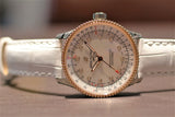 Breitling Navitimer Automatic 35 Mother of Pearl Dial White Leather Strap Watch for Women - U17395211A1P3 Buy Now By Breitling