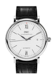 IWC Portofino Automatic White Dial Black Leather Strap Watch for Men - IW356501 Buy Now By IWC
