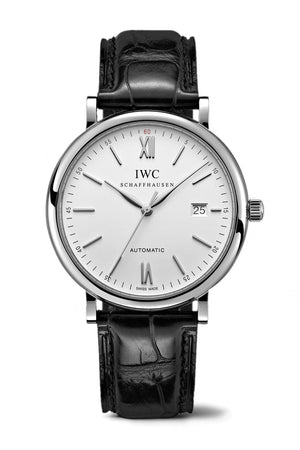 IWC Portofino Automatic White Dial Black Leather Strap Watch for Men - IW356501 Buy Now By IWC