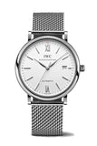 IWC Portofino Automatic White Dial Silver Mesh Bracelet Watch for Men - IW356505 Buy Now By IWC