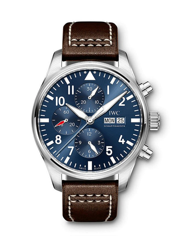 IWC Pilot’s Watch Chronograph Edition “Le Petit Prince” Blue Dial Brown Leather Strap Watch for Men - IW377714 Buy Now By IWC