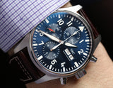 IWC Pilot’s Watch Chronograph Edition “Le Petit Prince” Blue Dial Brown Leather Strap Watch for Men - IW377714 Buy Now By IWC