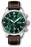 IWC Pilot's Watch Chronograph Edition Racing Green 43mm Green Dial Brown Leather Strap Watch for Men - IW377726 Buy Now By IWC