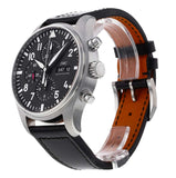 IWC Pilot's Watch Chronograph Black Dial Black Leather Strap Watch for Men - IW377709 Buy Now By IWC