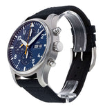IWC Pilot's Automatic Chronograph 43mm Blue Dial Blue Calfskin Strap Watch for Men - IW377729 Buy Now By IWC