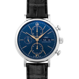 IWC Portofino Chronograph Blue Dial Black Leather Strap Watch for Men - IW391036 Buy Now By IWC