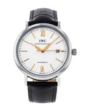 IWC Portofino Automatic White Dial Black Leather Strap Watch for Men - IW356517 Buy Now By IWC