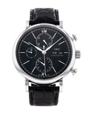 IWC Portofino Chronograph Black Dial Black Leather Strap Watch for Men - IW391008 Buy Now By IWC
