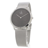 Calvin Klein Minimalist Black Dial Silver Mesh Bracelet Watch for Men - K3M2112X Buy Now By Calvin Klein