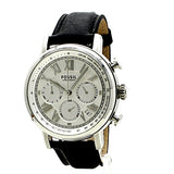 Fossil Buchanan Chronograph Silver Dial Black Leather Strap Watch for Men - FS5102 Buy Now By Fossil