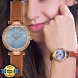 Guess Park Avenue Blue Dial Brown Leather Strap Watch for Women - W0838L2 Buy Now By Guess