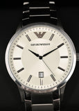 Emporio Armani Classic Quartz White Dial Silver Steel Strap Watch For Men - AR2430 Buy Now By Emporio Armani