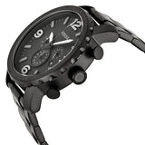 Fossil Nate Chronograph Black Dial Black Steel Strap Watch for Men - JR1401 Buy Now By Fossil