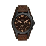 Fossil Nate Chronograph Brown Dial Brown Leather Strap Watch for Men - JR1511 Buy Now By Fossil