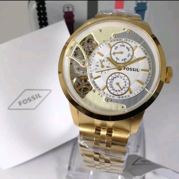 Fossil Townsman Chronograph Skeleton Gold Dial Gold Steel Strap Watch for Men - ME1137 Buy Now By Fossil