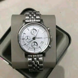 Fossil Boyfriend Chronograph Silver Dial Silver Steel Strap Watch for Women - ES2198 Buy Now By Fossil