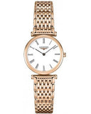 Longines La Grande Classique White Dial Rose Gold Mesh Bracelet Watch for Women - L4.209.1.91.8 Buy Now By Longines