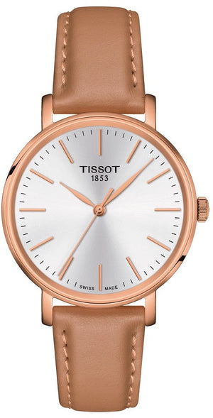 Tissot Everytime Lady Silver Dial Brown Leather Strap Watch for Women - T143.210.36.011.00 Buy Now By Tissot