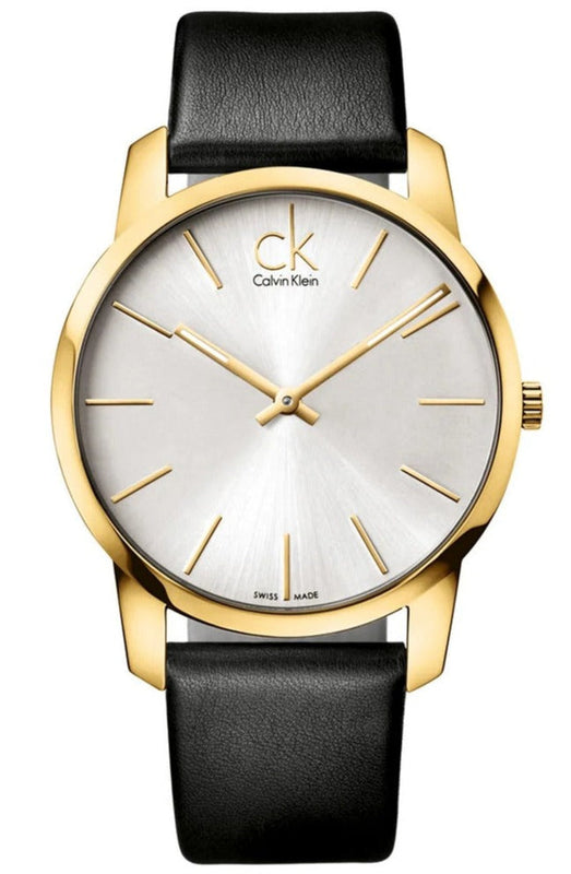 Calvin Klein City Silver Dial Black Leather Strap Watch for Men - K2G21520 Buy Now By Calvin Klein