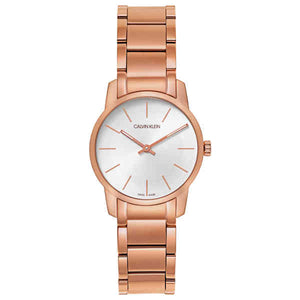 Calvin Klein City White Mother of Pearl Dial Rose Gold Steel Strap Watch for Women - K2G23646 Buy Now By Calvin Klein