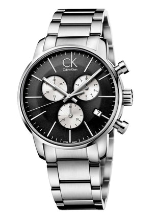 Calvin Klein City Chronograph Black Dial Silver Steel Strap Watch for Men - K2G2714X Buy Now By Calvin Klein