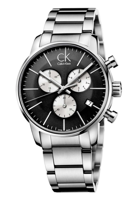 Calvin Klein City Chronograph Black Dial Silver Steel Strap Watch for Men - K2G2714X Buy Now By Calvin Klein