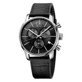 Calvin Klein City Chronograph Black Dial Black Leather Strap Watch for Men - K2G271C3 Buy Now By Calvin Klein