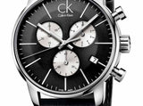 Calvin Klein City Chronograph Black Dial Black Leather Strap Watch for Men - K2G271C3 Buy Now By Calvin Klein