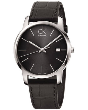 Calvin Klein City Quartz Black Dial Black Leather Strap Watch for Men - K2G2G1C3 Buy Now By Calvin Klein