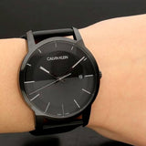 Calvin Klein City Quartz Black Dial Black Leather Strap Watch for Men - K2G2G4CX Buy Now By Calvin Klein