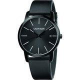 Calvin Klein City Quartz Black Dial Black Leather Strap Watch for Men - K2G2G4CX Buy Now By Calvin Klein