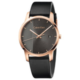 Calvin Klein City Quartz Grey Dial Black Leather Strap Watch for Men - K2G2G6C3 Buy Now By Calvin Klein
