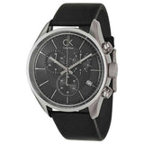 Calvin Klein Masculine Chronograph Black Dial Black Leather Strap Watch for Men - K2H27102 Buy Now By Calvin Klein