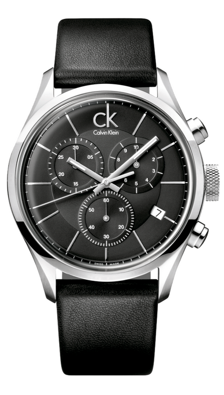 Calvin Klein Masculine Chronograph Black Dial Black Leather Strap Watch for Men - K2H27102 Buy Now By Calvin Klein