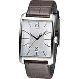 Calvin Klein Window Silver Dial Brown Leather Strap Watch for Men - K2M21126 Buy Now By Calvin Klein