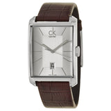 Calvin Klein Window Silver Dial Brown Leather Strap Watch for Men - K2M21126 Buy Now By Calvin Klein