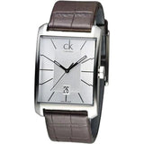 Calvin Klein Window Silver Dial Brown Leather Strap Watch for Men - K2M21126 Buy Now By Calvin Klein