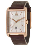 Calvin Klein Window Silver Dial Brown Leather Strap Watch for Men - K2M21620 Buy Now By Calvin Klein