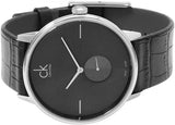 Calvin Klein Accent Black Dial Black Leather Strap Watch for Men - K2Y211C3 Buy Now By Calvin Klein