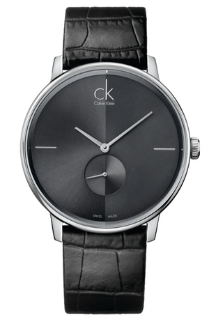 Calvin Klein Accent Black Dial Black Leather Strap Watch for Men - K2Y211C3 Buy Now By Calvin Klein