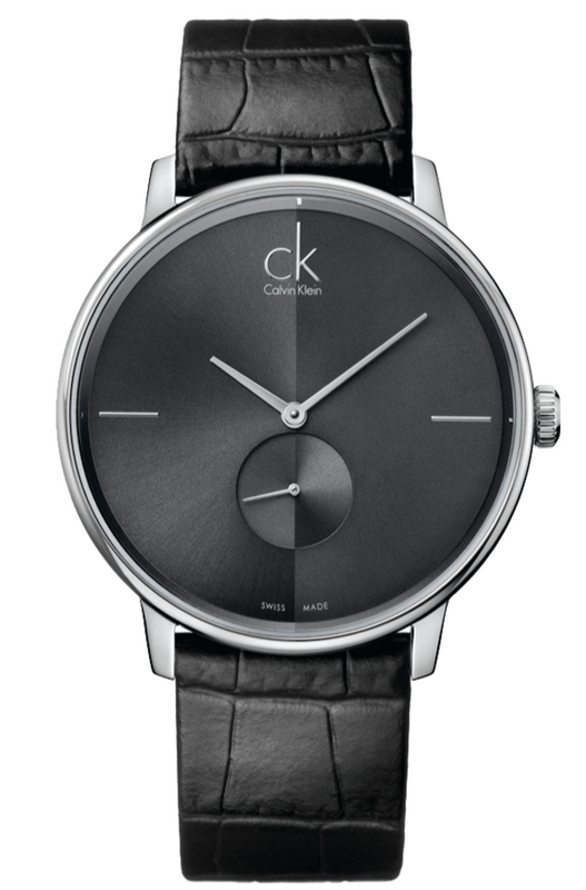 Calvin Klein Accent Black Dial Black Leather Strap Watch for Men - K2Y211C3 Buy Now By Calvin Klein