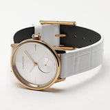 Calvin Klein Accent Silver Dial White Leather Strap Watch for Women - K2Y236K6 Buy Now By Calvin Klein