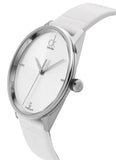 Calvin Klein Accent Silver Dial White Leather Strap Watch for Men - K2Y2X1KW Buy Now By Calvin Klein