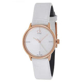 Calvin Klein Accent White Dial White Leather Strap Watch for Women - K2Y2Y6KW Buy Now By Calvin Klein