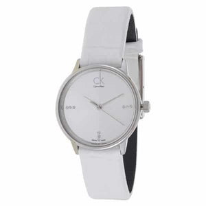 Calvin Klein Accent White Dial White Leather Strap Watch for Women - K2Y2Y1K6 Buy Now By Calvin Klein