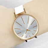 Calvin Klein Equal Silver Dial White Leather Strap Watch for Women - K3E236L6 Buy Now By Calvin Klein