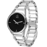 Calvin Klein Stately Black Dial Silver Steel Strap Watch for Women - K3G2312S Buy Now By Calvin Klein