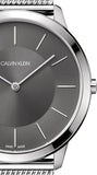 Calvin Klein Minimal Grey Dial Silver Mesh Bracelet Watch for Men - K3M51154 Buy Now By Calvin Klein