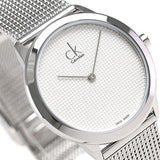 Calvin Klein Minimal White Dial Silver Mesh Bracelet Watch for Women - K3M2212Y Buy Now By Calvin Klein